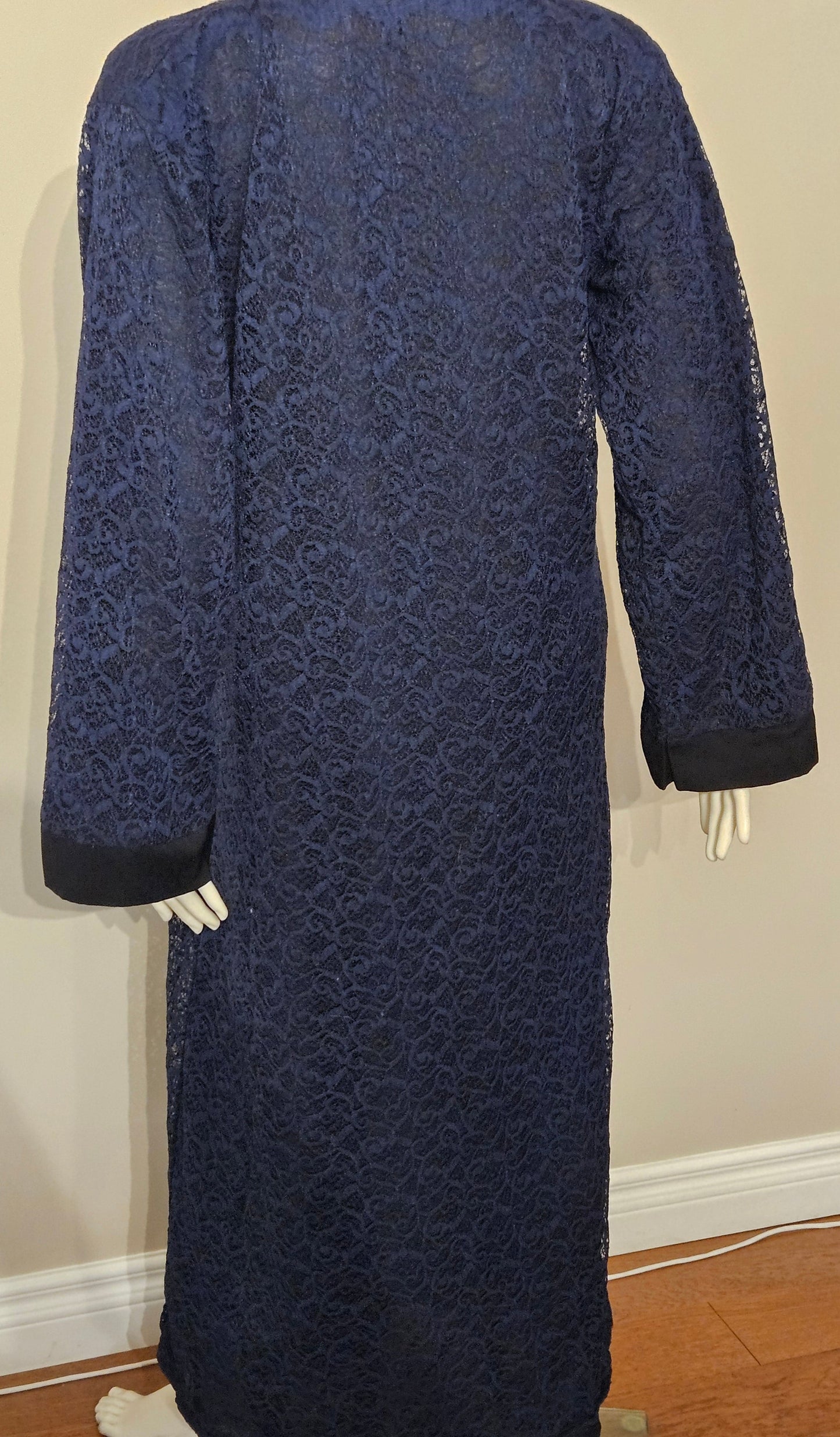Navy Blue Lace Abaya
