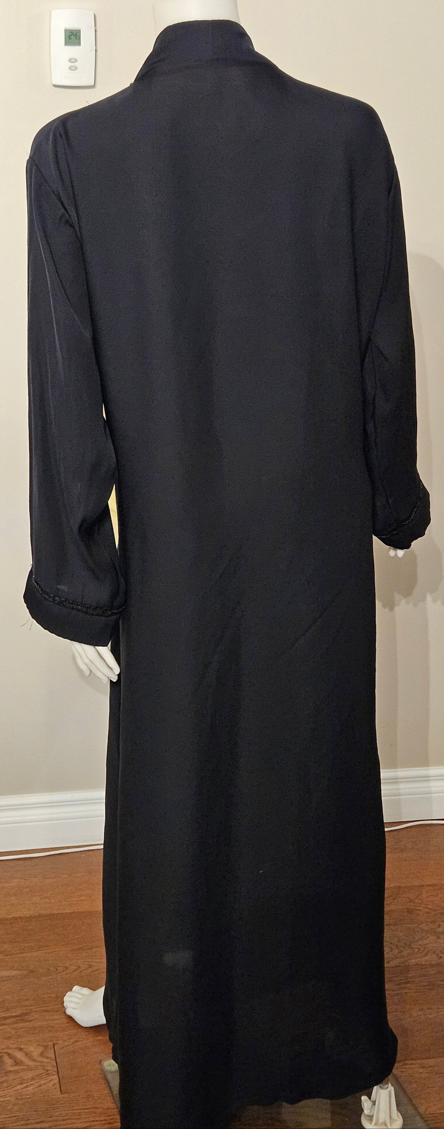 Black Abaya with Beaded Trim