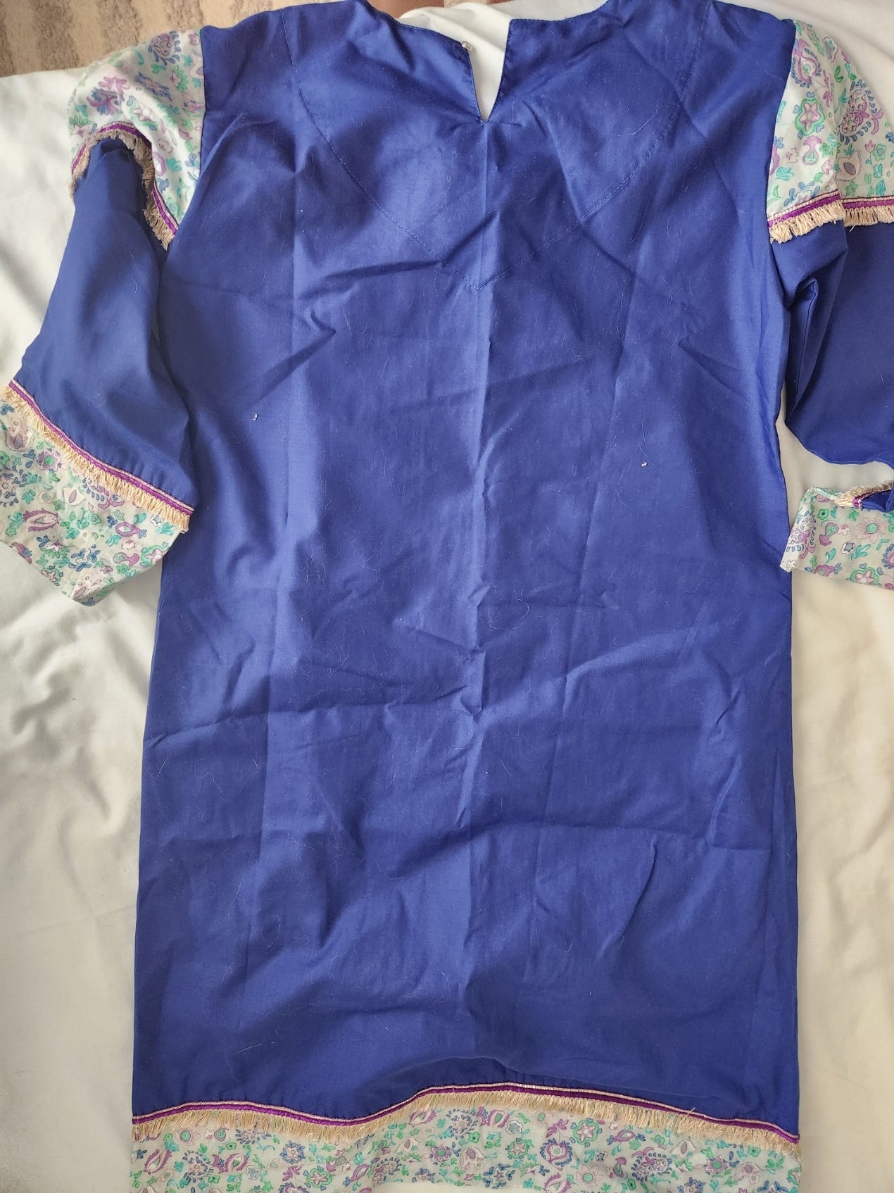 Embroidered Blue Girls Top