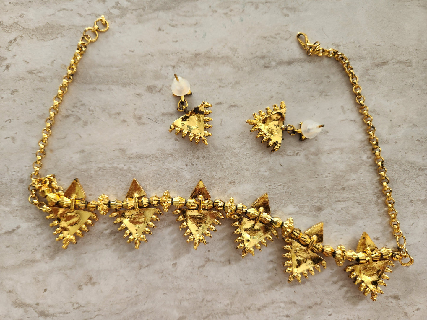 Gold Necklace & Earring Set