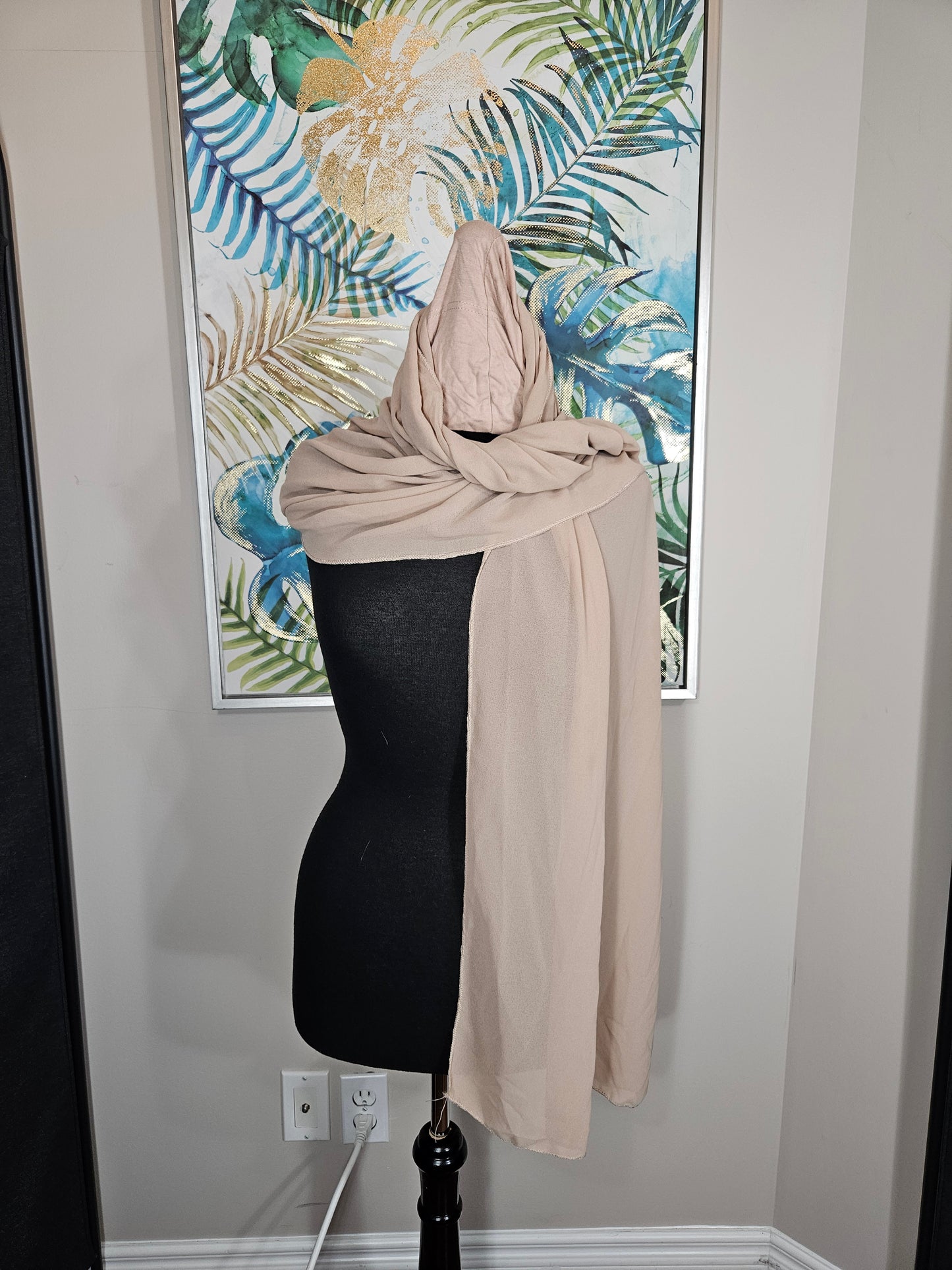 Beige Hijab with Attached Underscarf