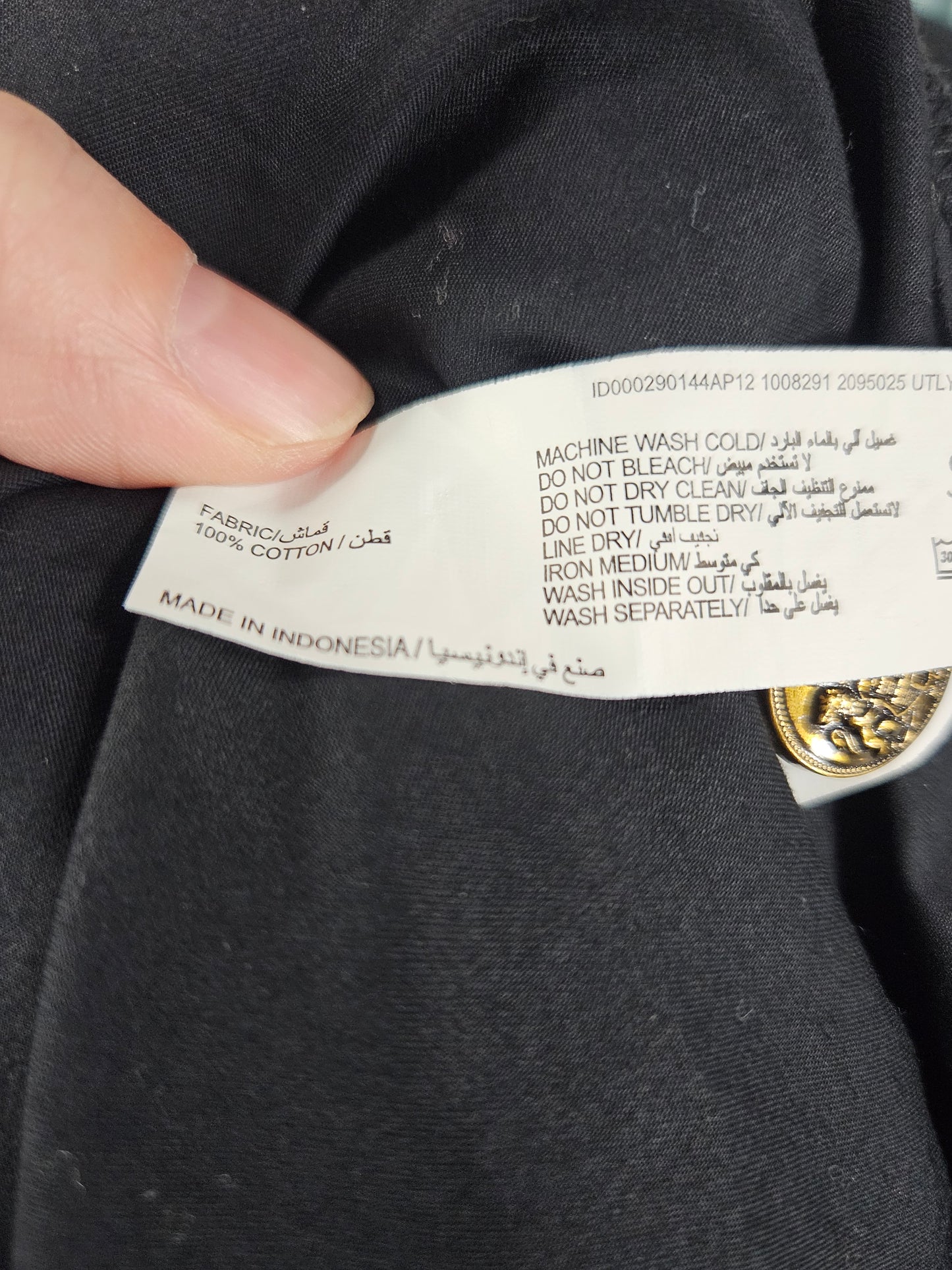 Black Blouse with Button Accents - Size 10