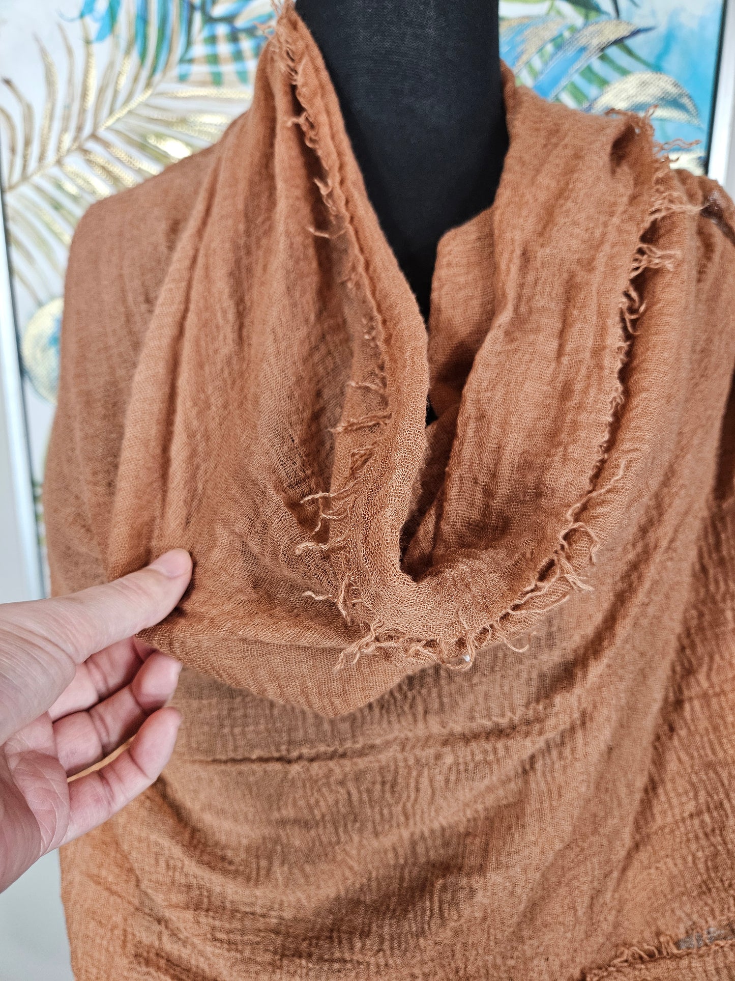 Rust Brown Crinkle Hijab