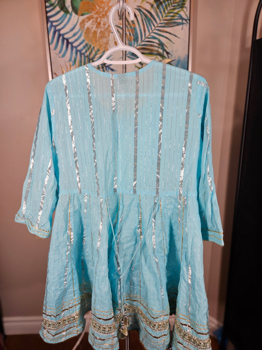 Light Blue Embroidered Formal Set – Size Medium