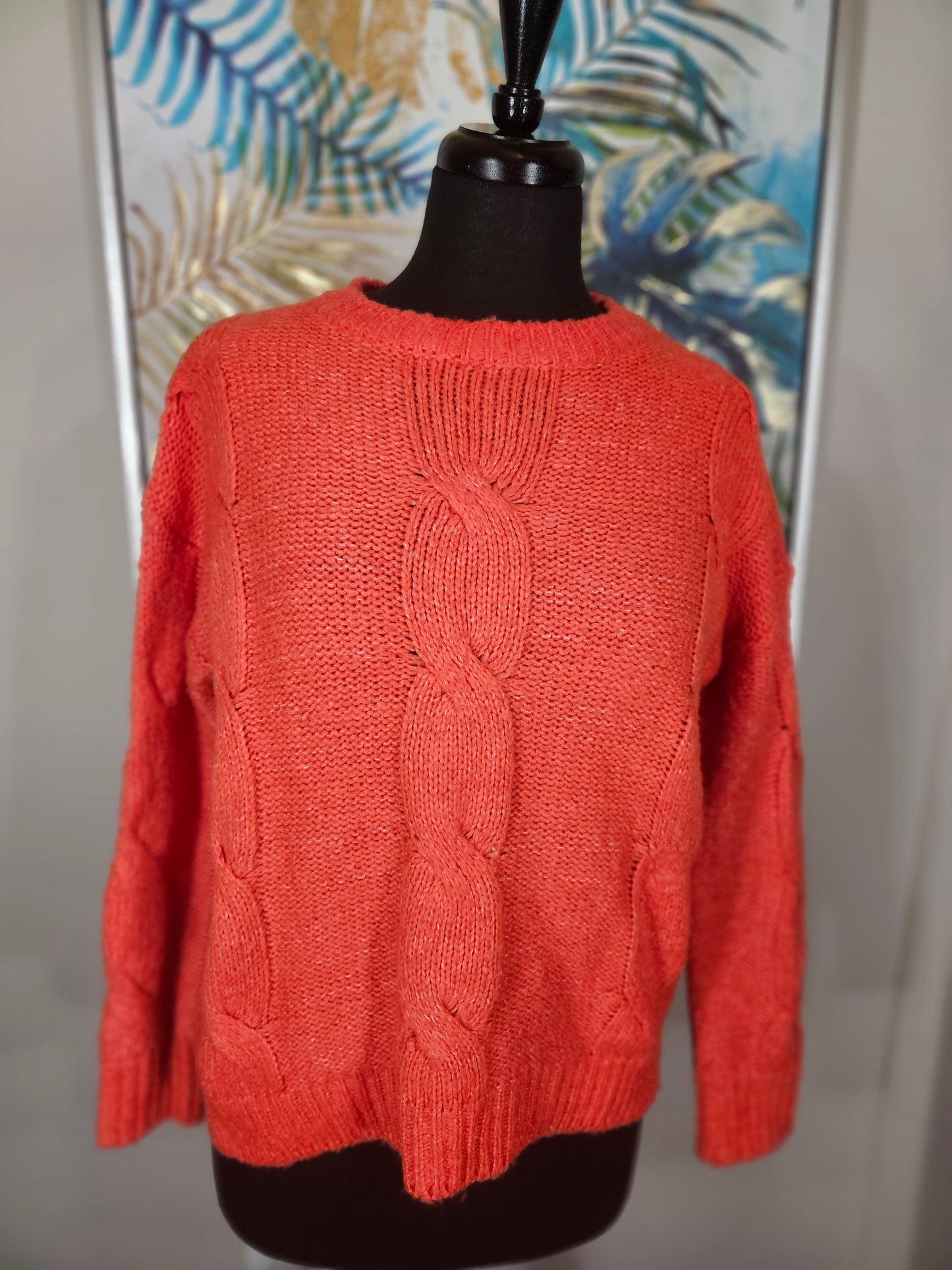 Orange Knit Sweater - Size S/M