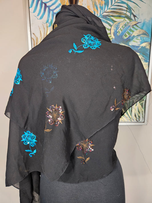 Embroidered Flower Hijab