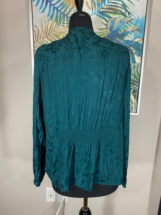 Dark Green Long Sleeve Blouse