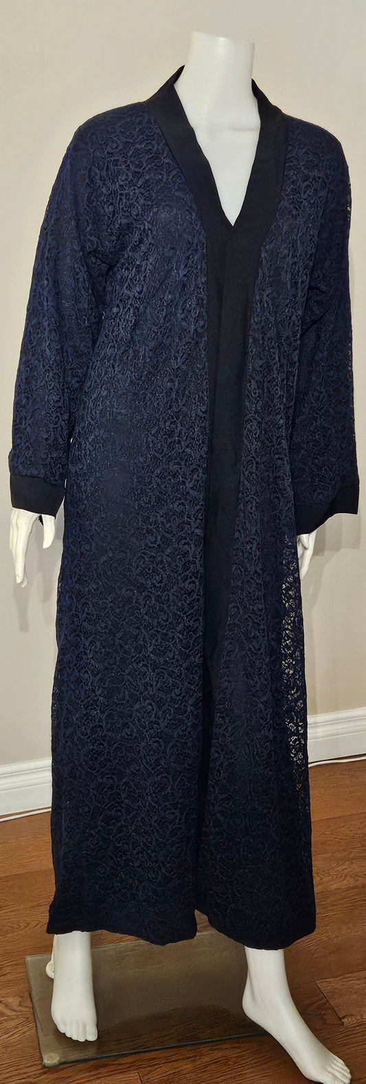 Navy Blue Lace Abaya