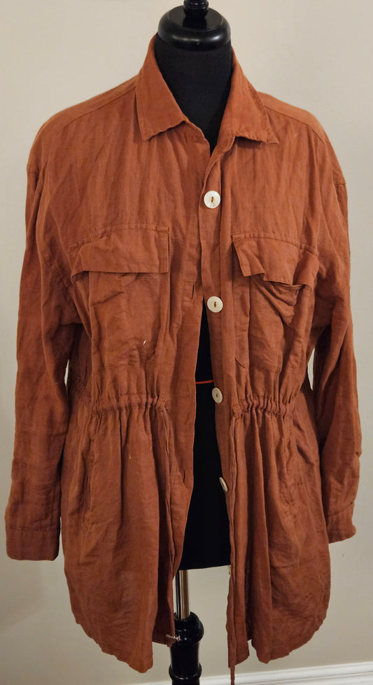 Burnt Orange Linen Shirt