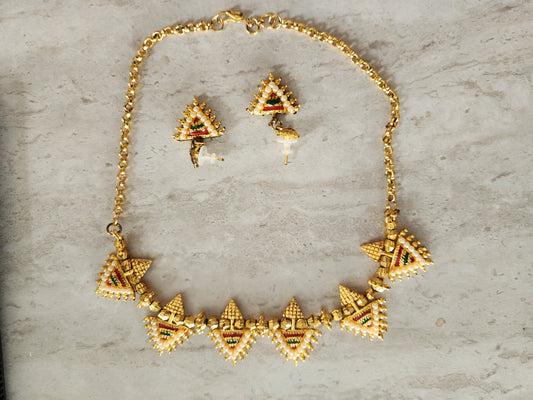 Gold Necklace & Earring Set