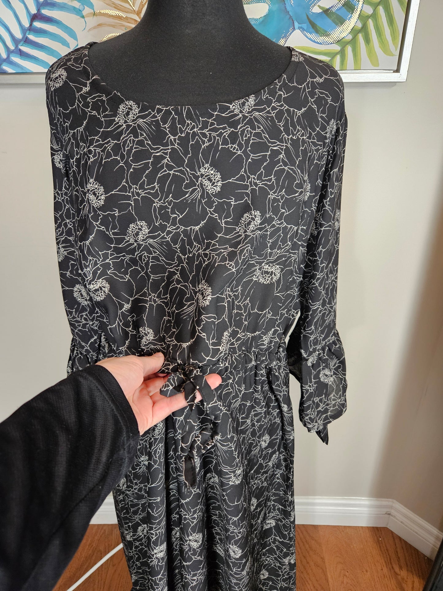 Black Flower Dress - Size 56