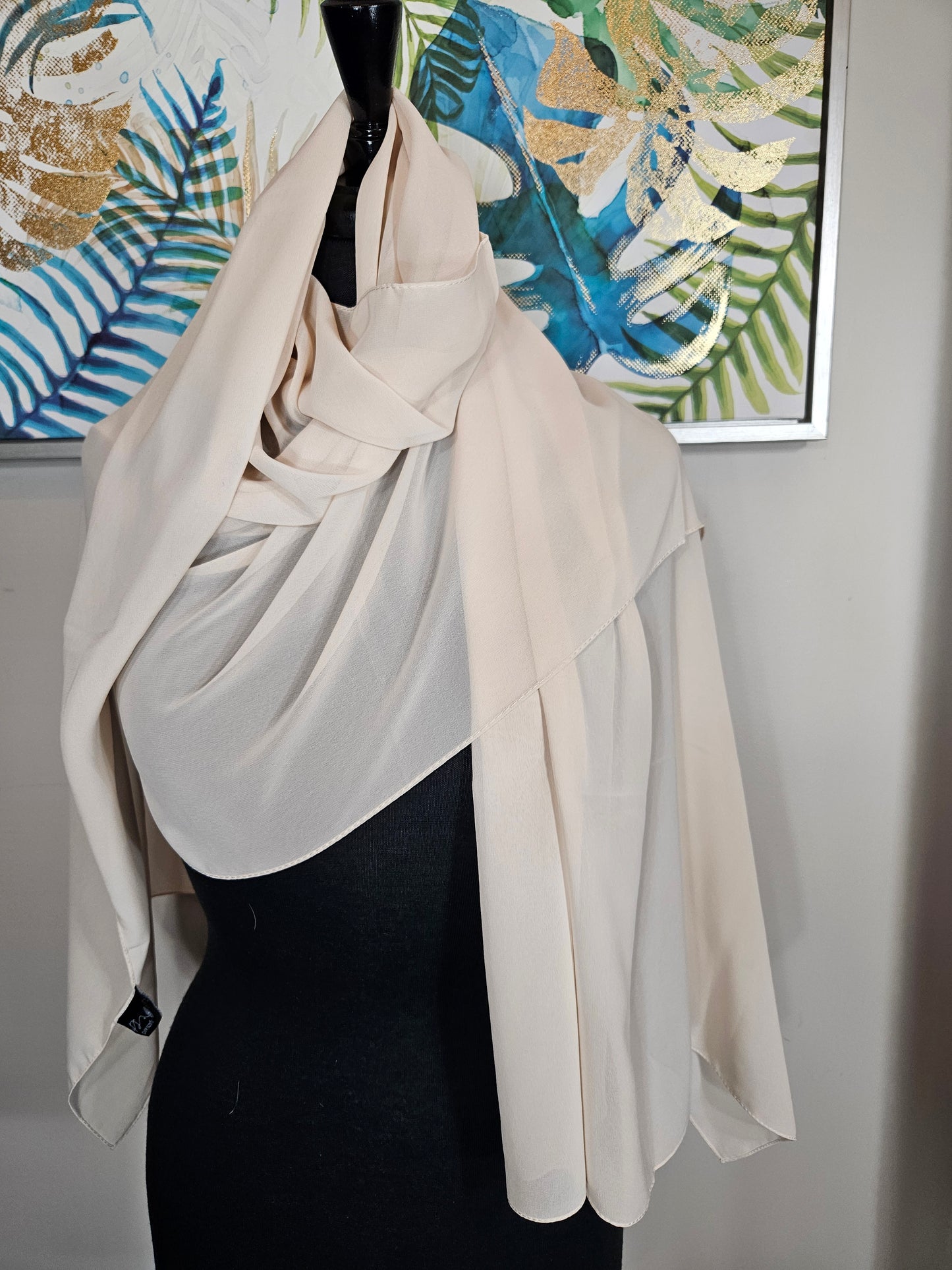 Cream White Hijab - Made in Turkey