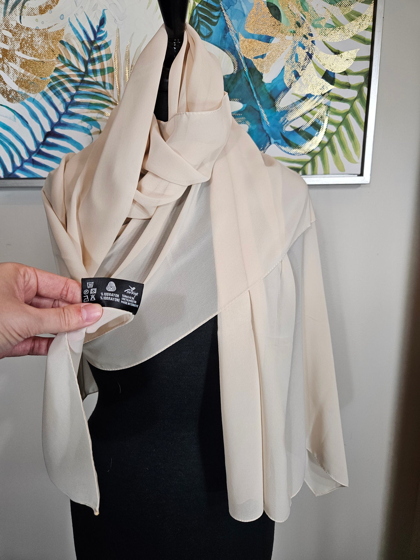 Cream White Hijab - Made in Turkey