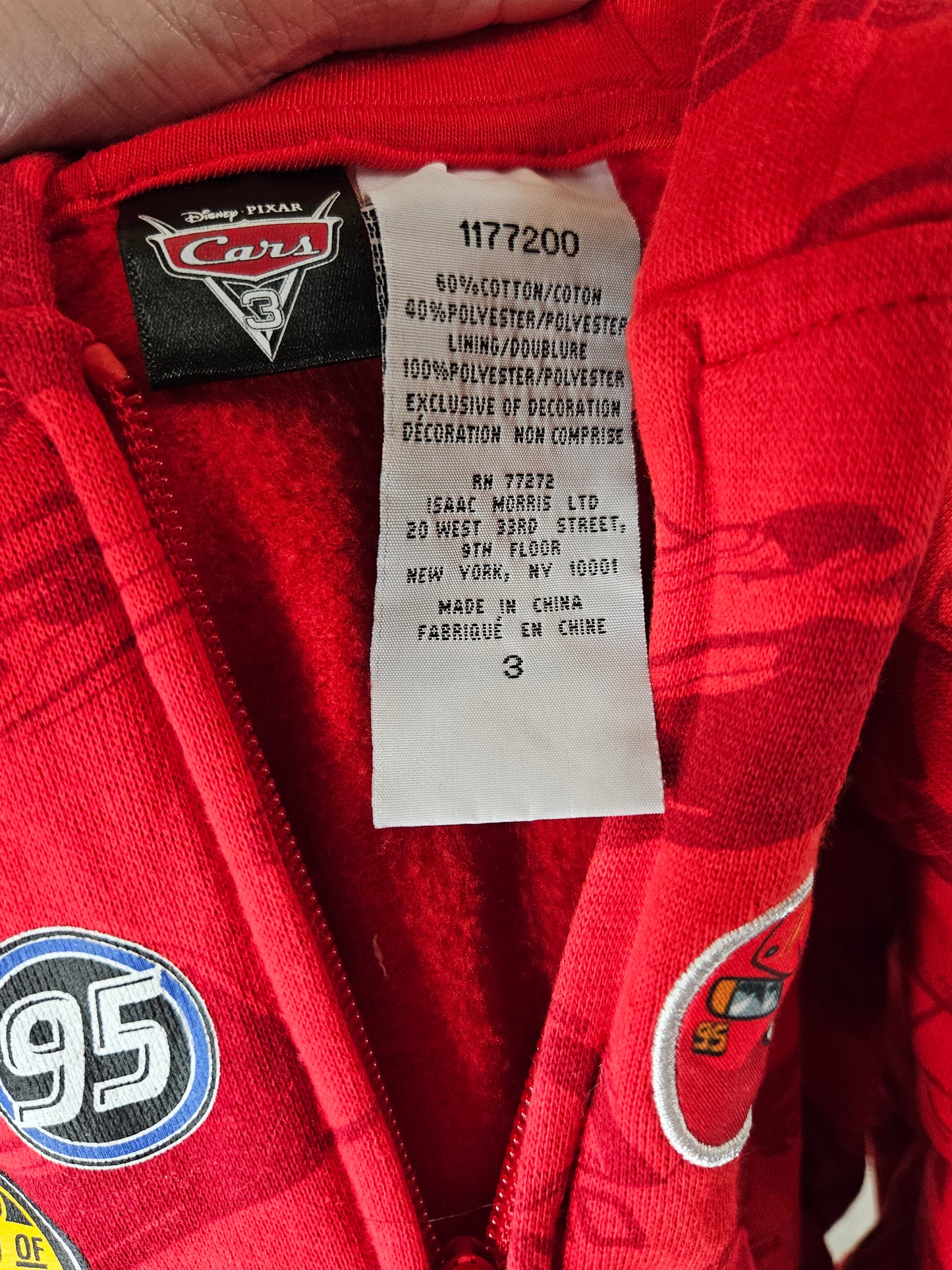 Cars Theme Zip Up Sweater - Size 3