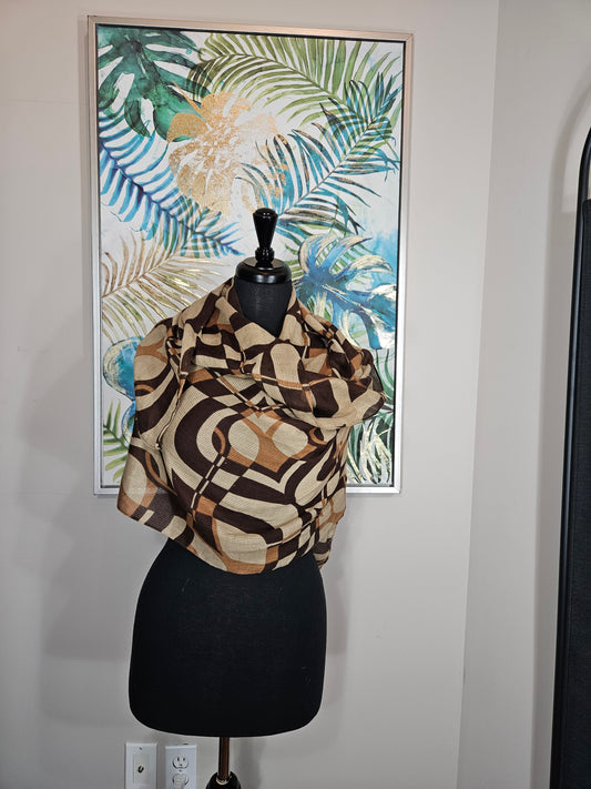 Brown Abstract Hijab