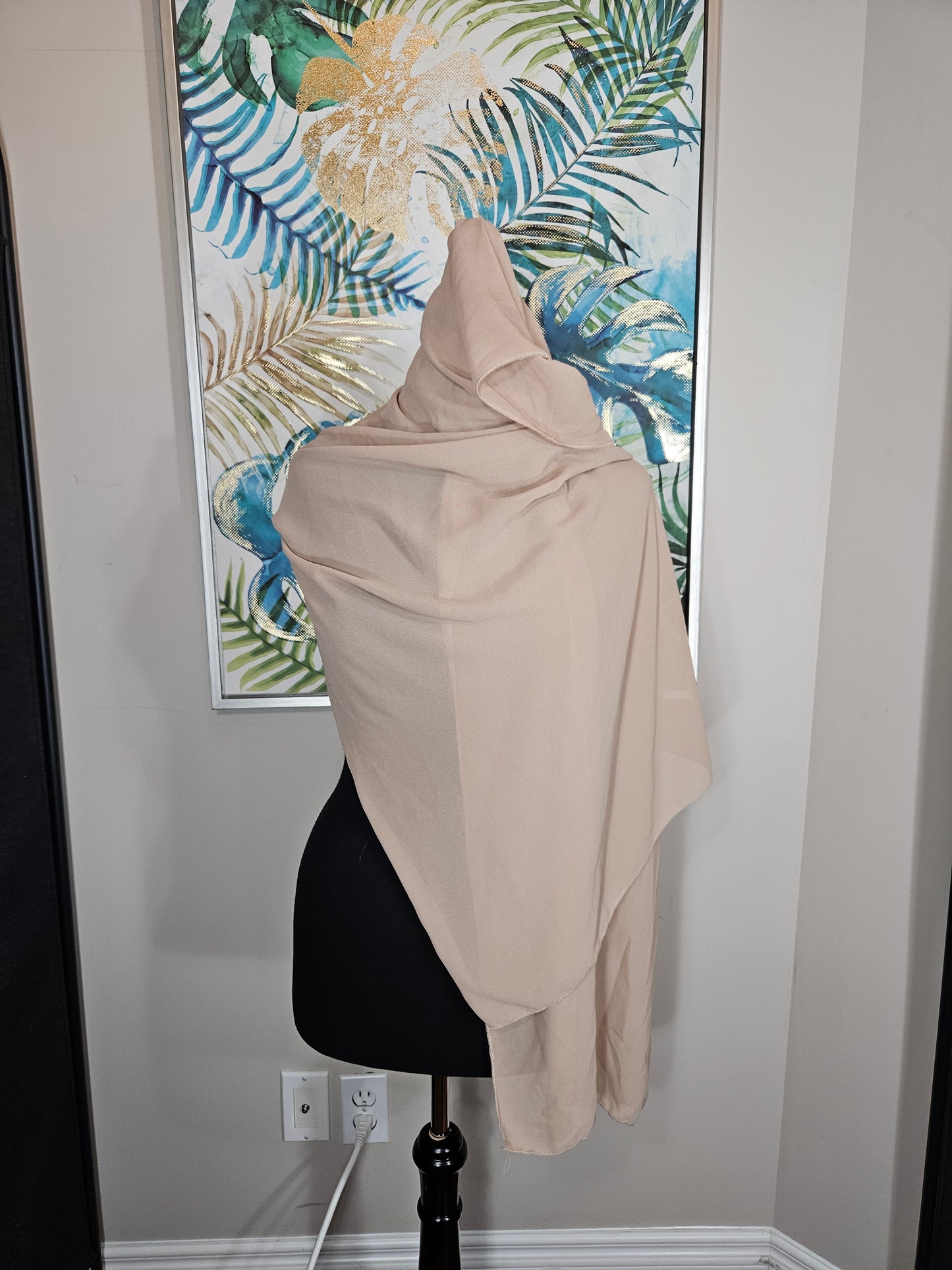 Beige Hijab with Attached Underscarf