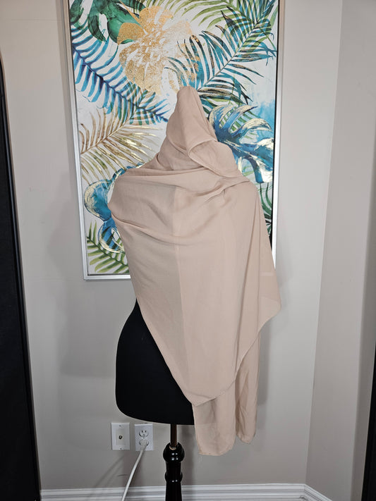 Beige Hijab with Attached Underscarf