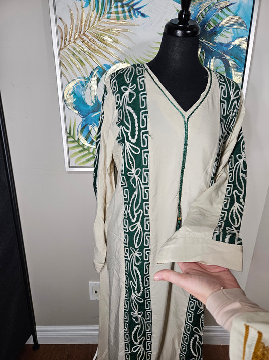 Green Embroidered Abaya - Size 1