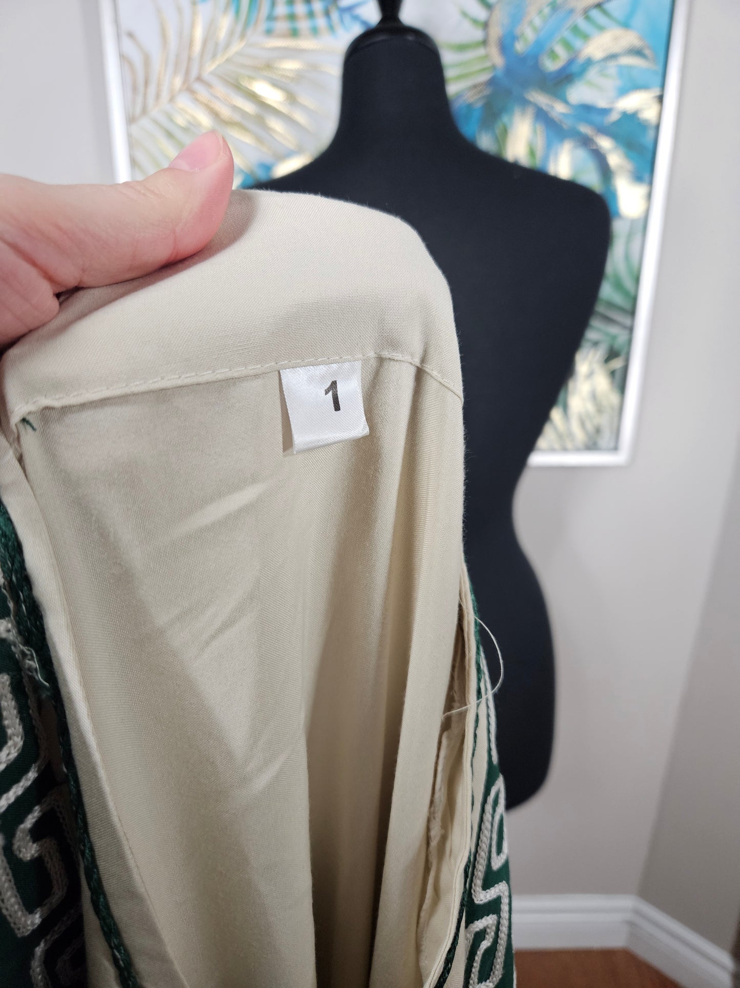 Green Embroidered Abaya - Size 1