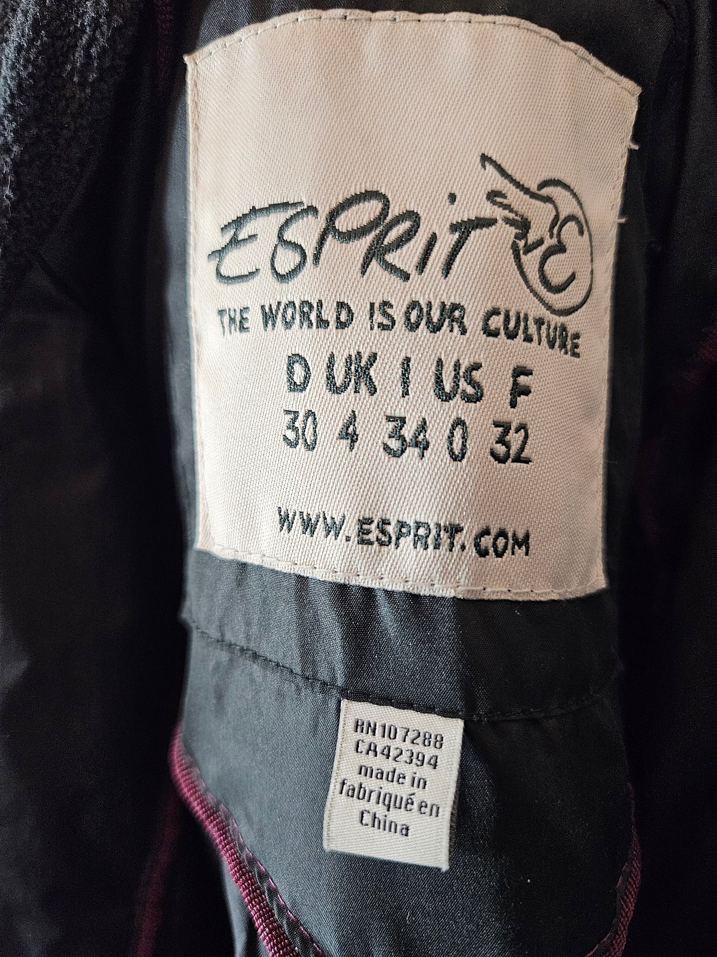 Espirit Black Puffer Coat – Size 0 (US)