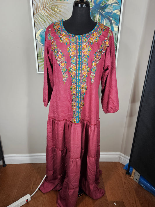 Mauve Abaya with Embroidery