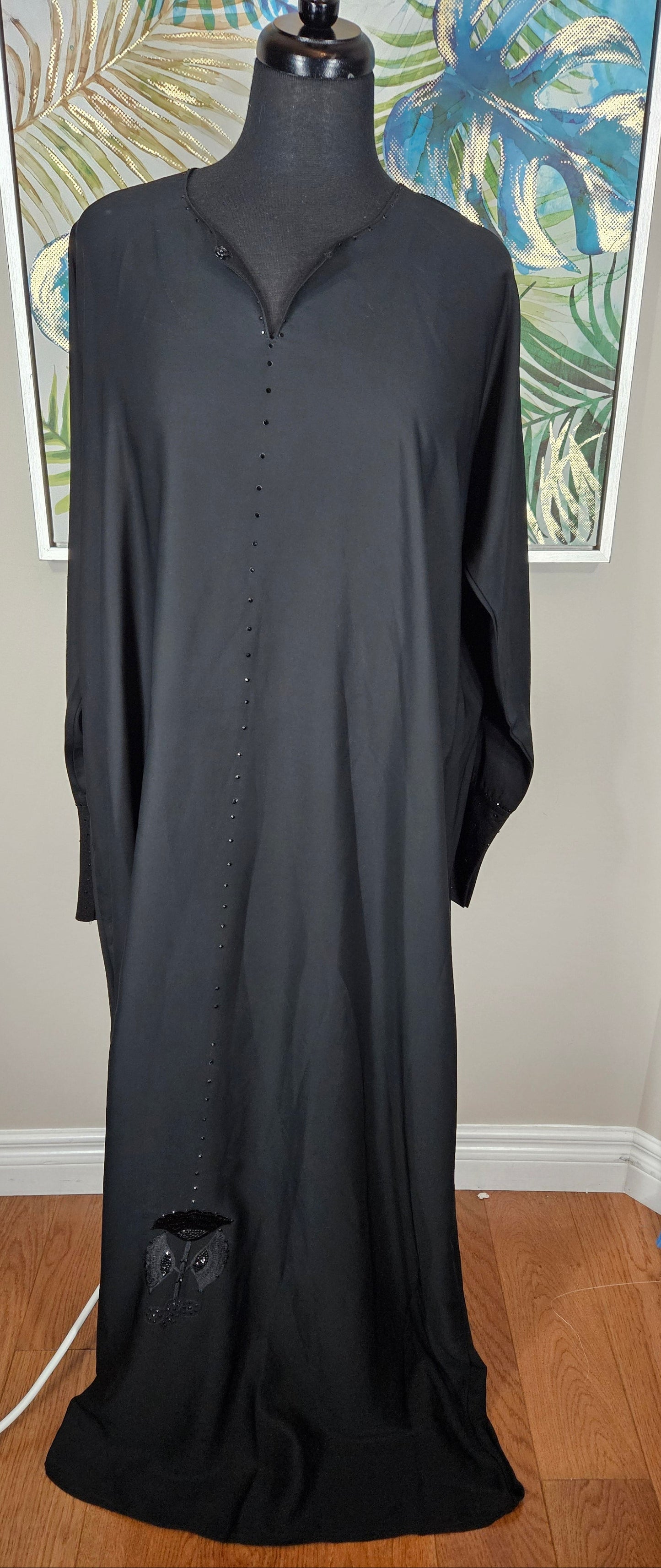 Black Gemstone Abaya - Size 60
