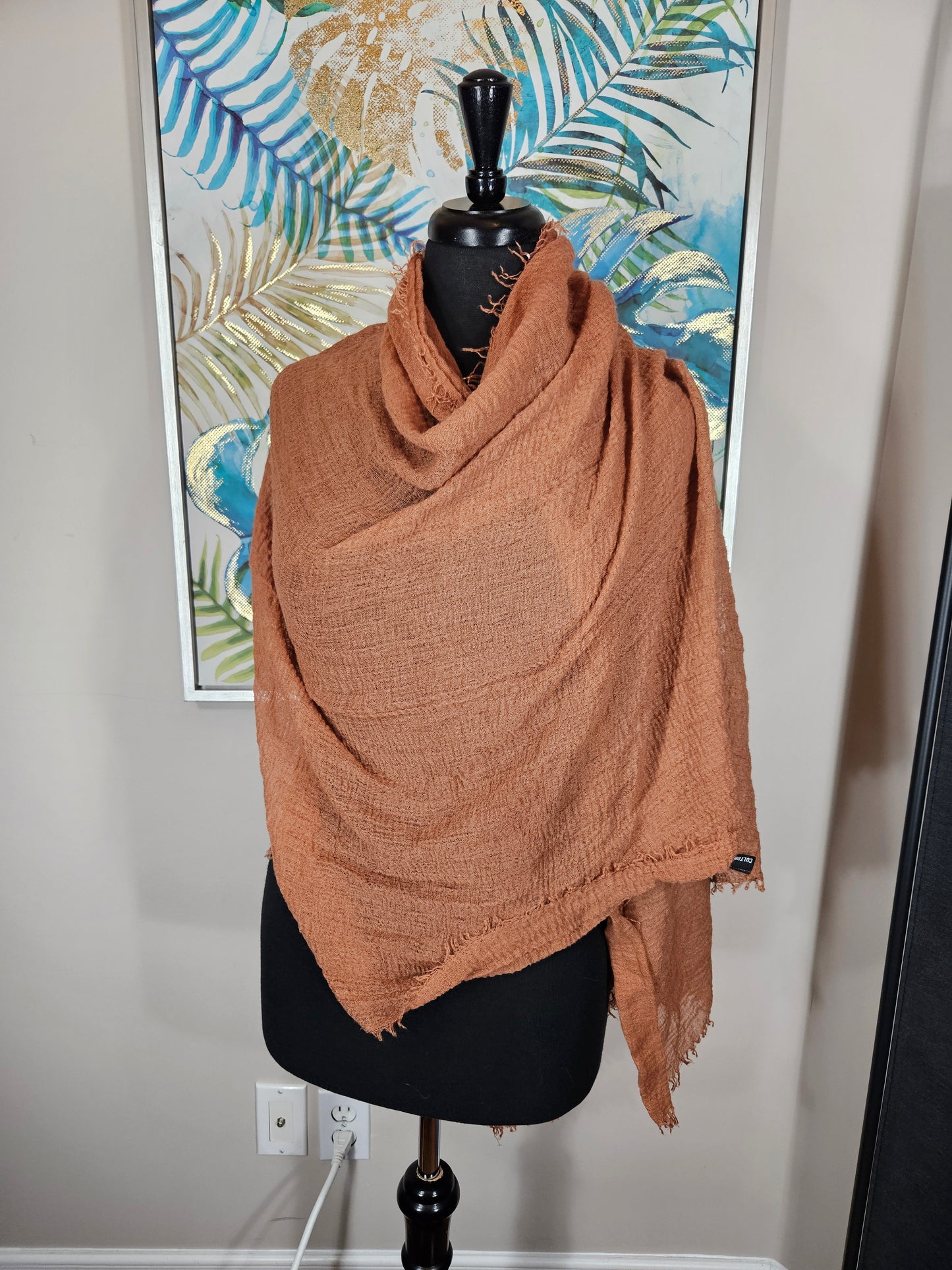 Rust Brown Crinkle Hijab