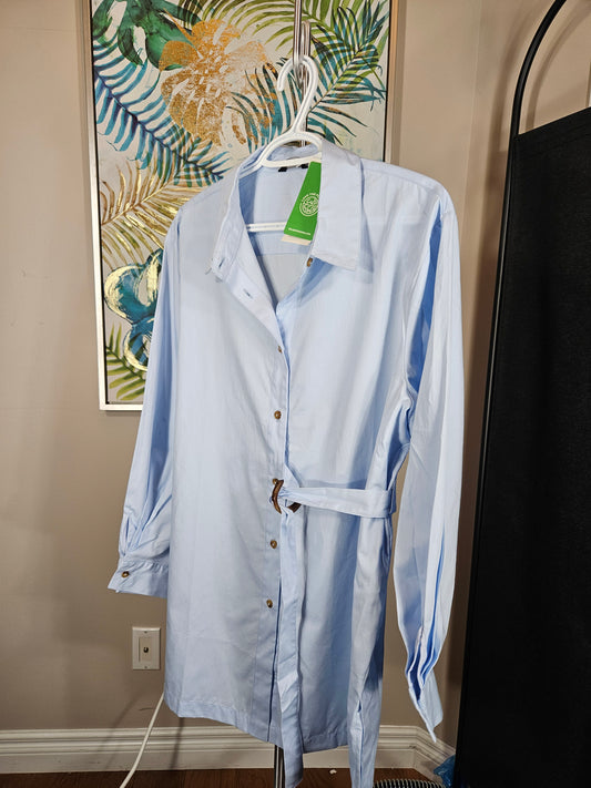 Baby Blue Cotton Tunic - Size 16