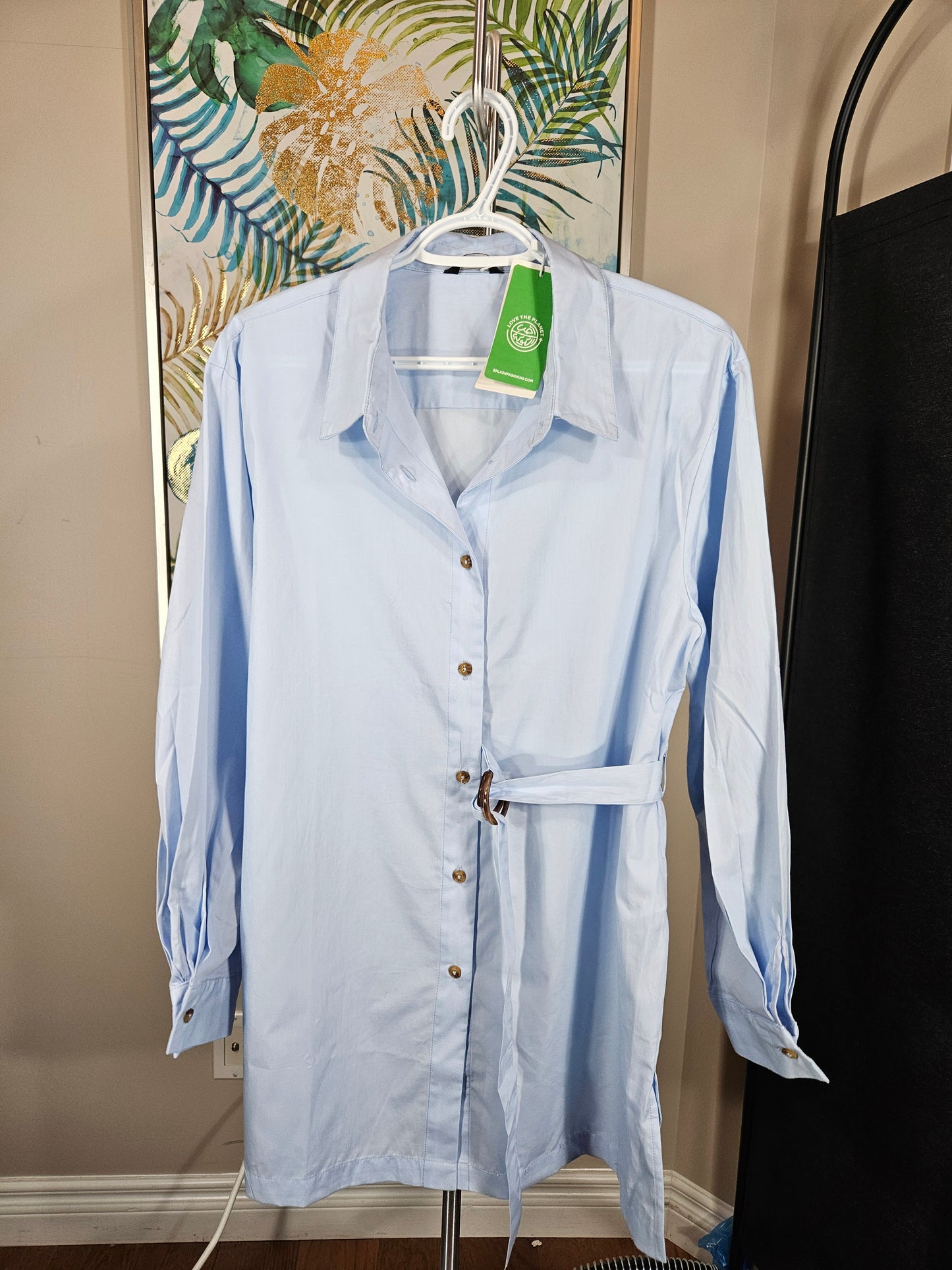 Baby Blue Cotton Tunic - Size 16