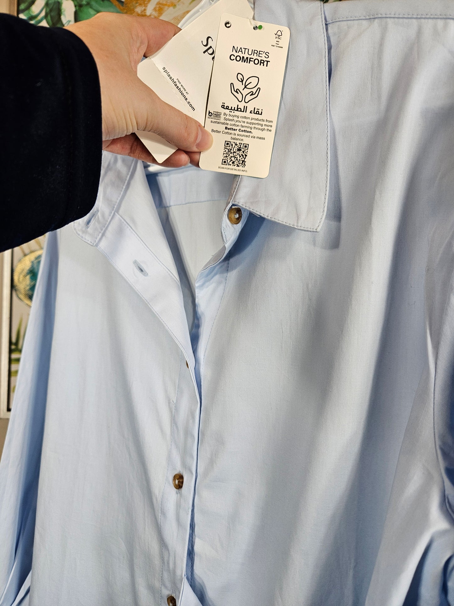 Baby Blue Cotton Tunic - Size 16