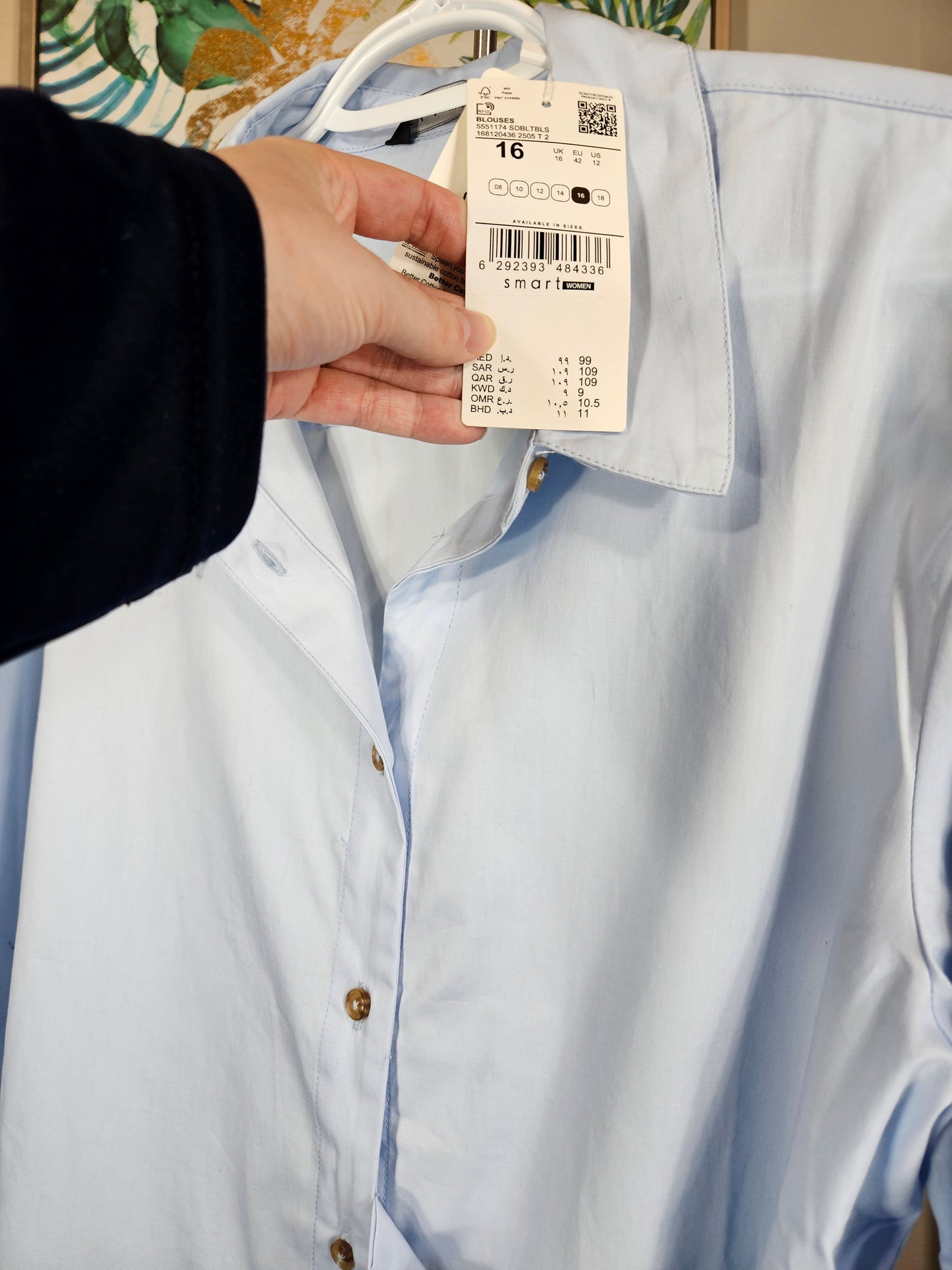 Baby Blue Cotton Tunic - Size 16