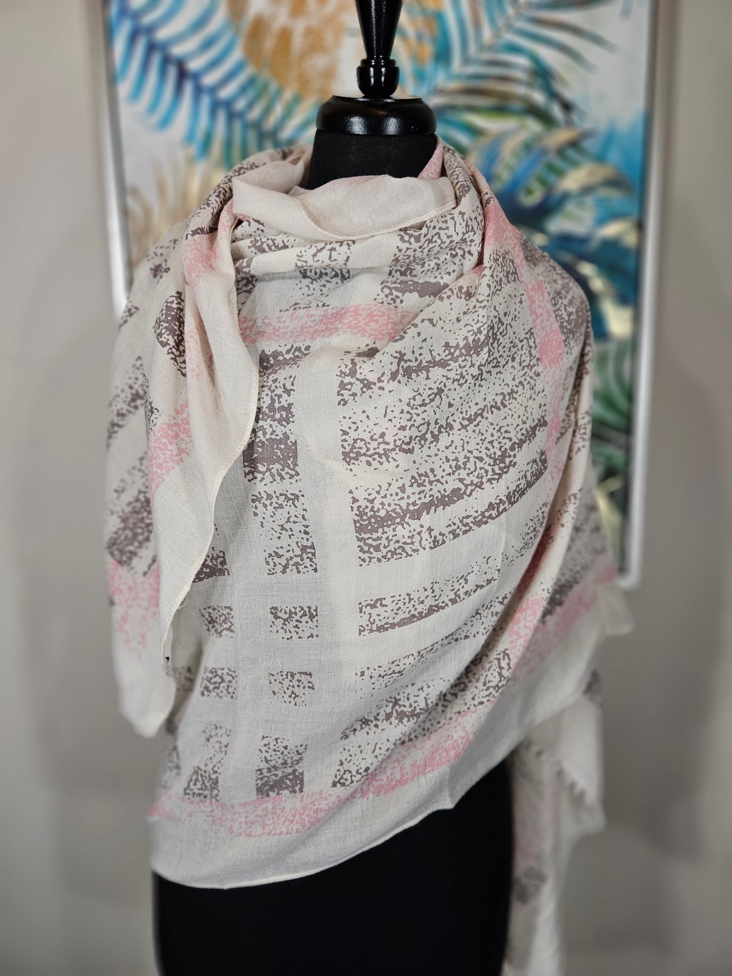 Hijab - Light Pink & Brown