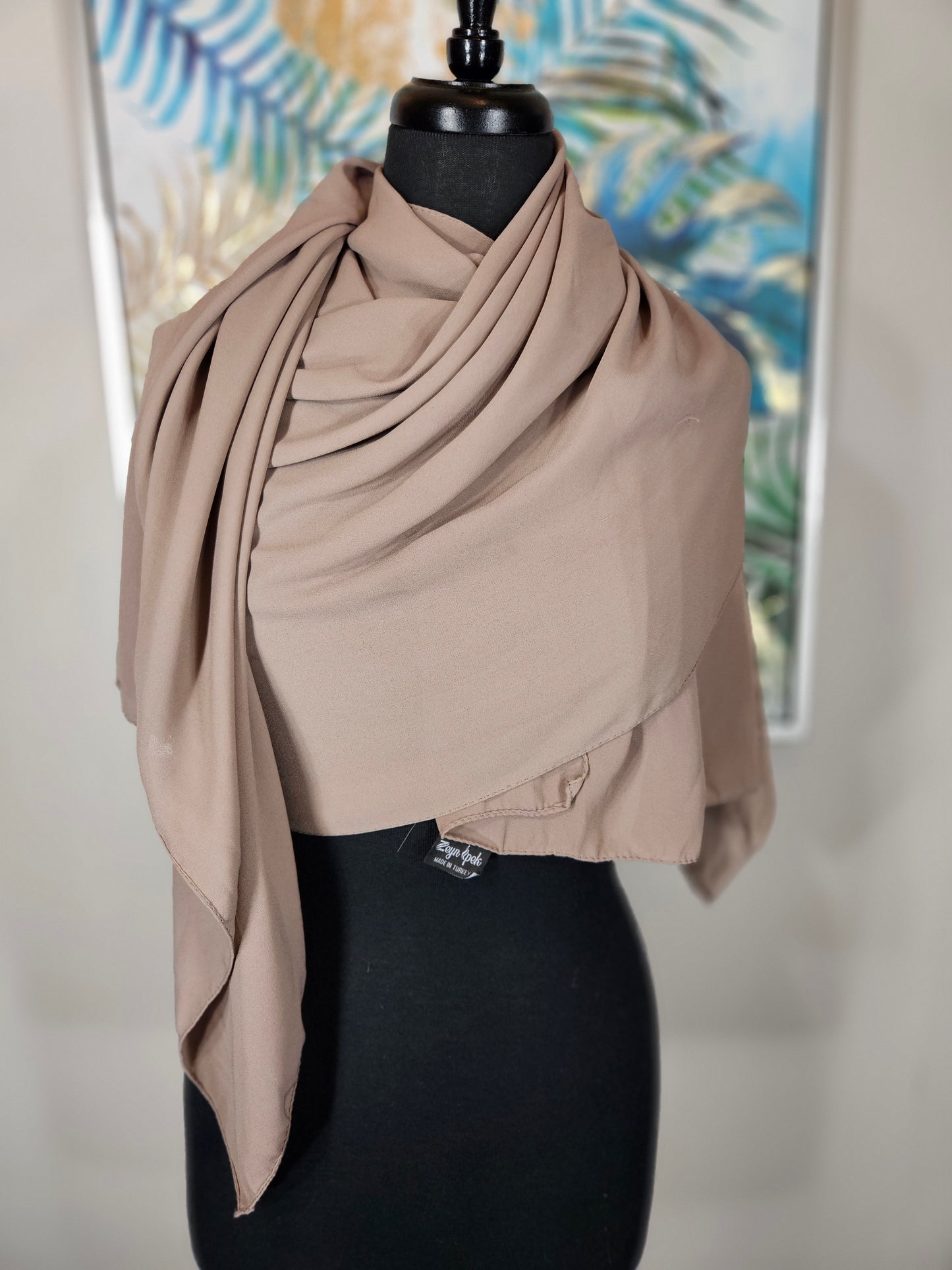 Beige Chiffon Hijab - Made in Turkey