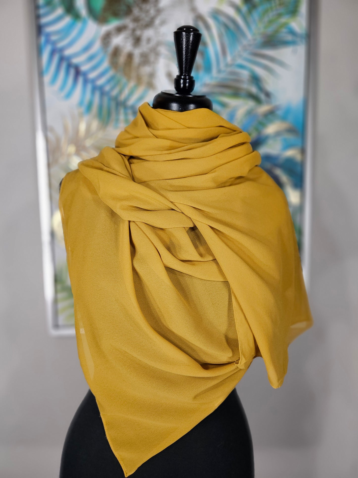 Mustard Yellow Hijab with Built In Undercap