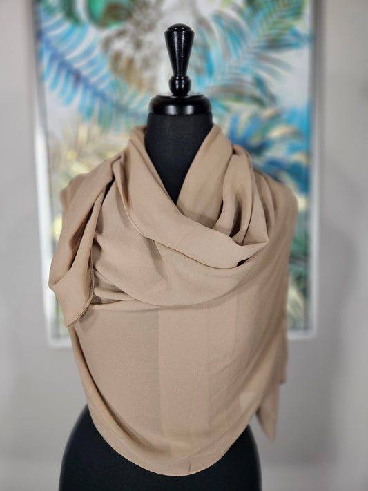 Beige Chiffon Hijab