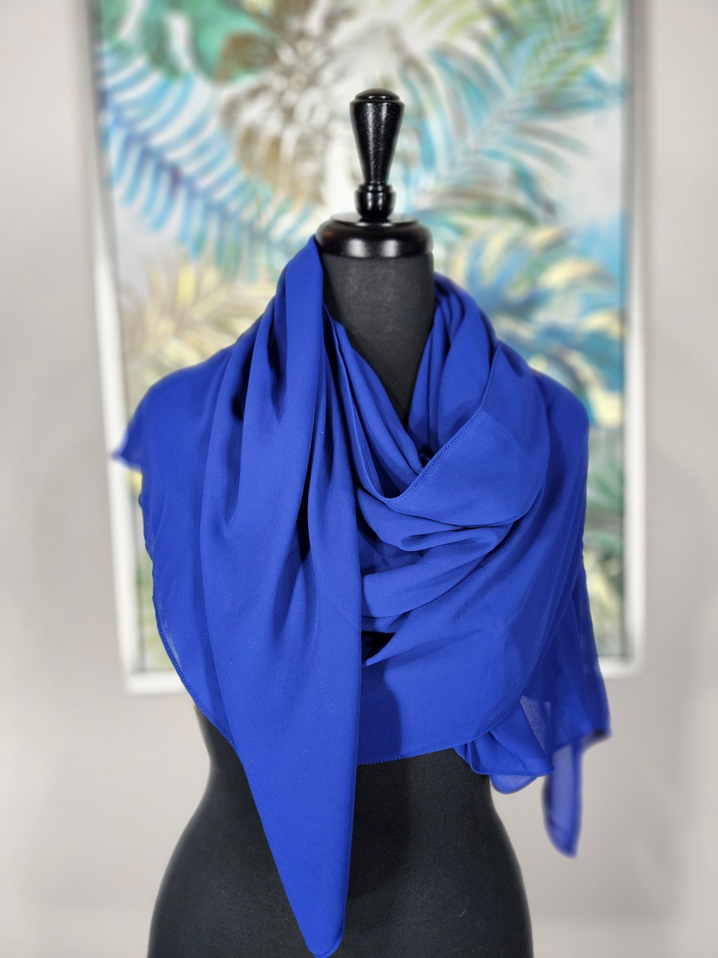 Royal Blue Chiffon Hijab