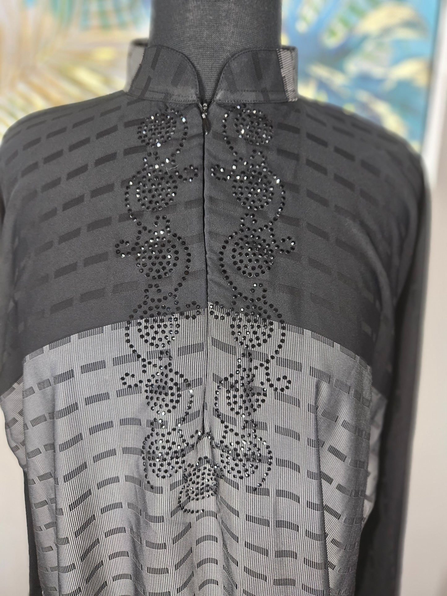 Black & Grey Abaya - Size 56