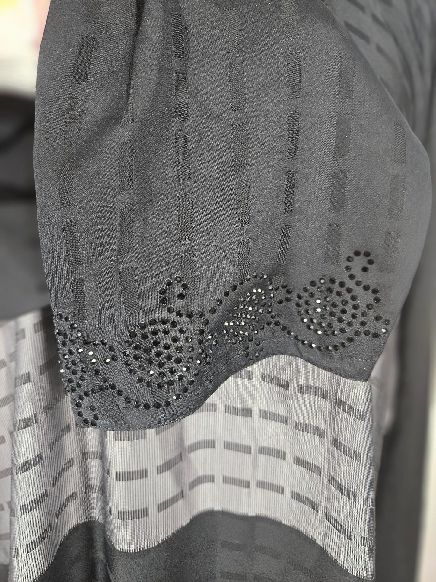 Black & Grey Abaya - Size 56