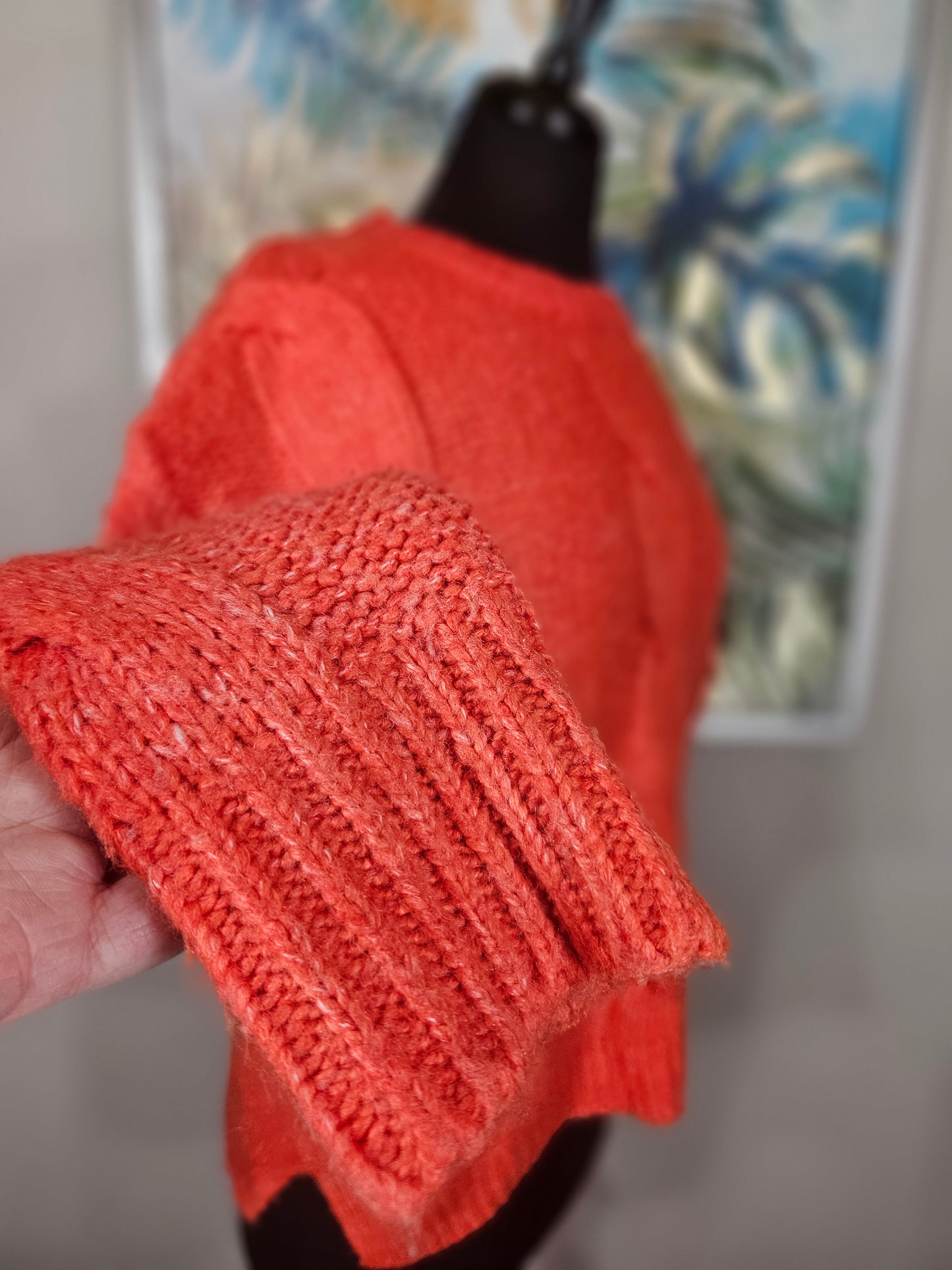 Orange Knit Sweater - Size S/M