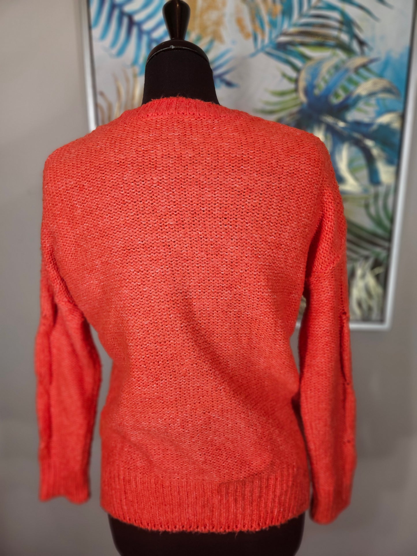 Orange Knit Sweater - Size S/M