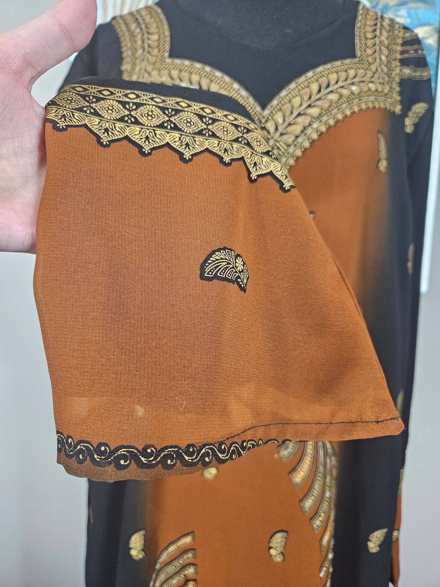 Embroidered Maxi Dress - Size Large