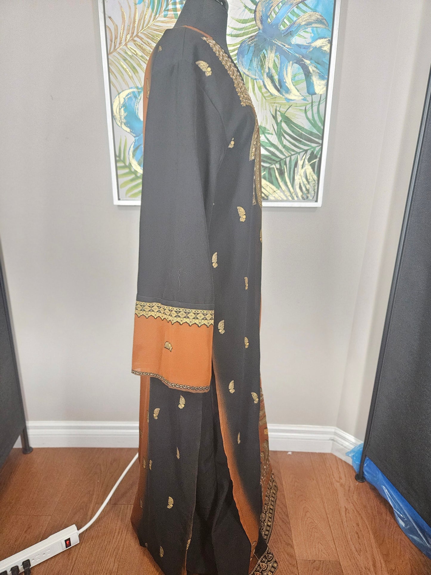Embroidered Maxi Dress - Size Large