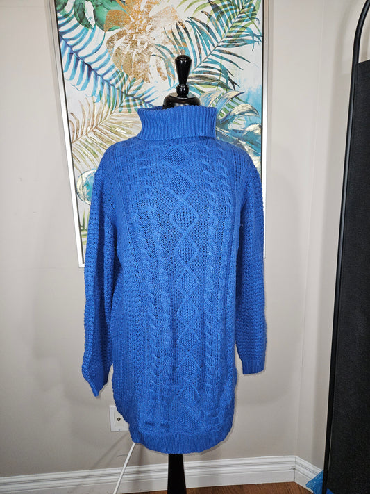 Blue Knit Turtleneck - Size 1X