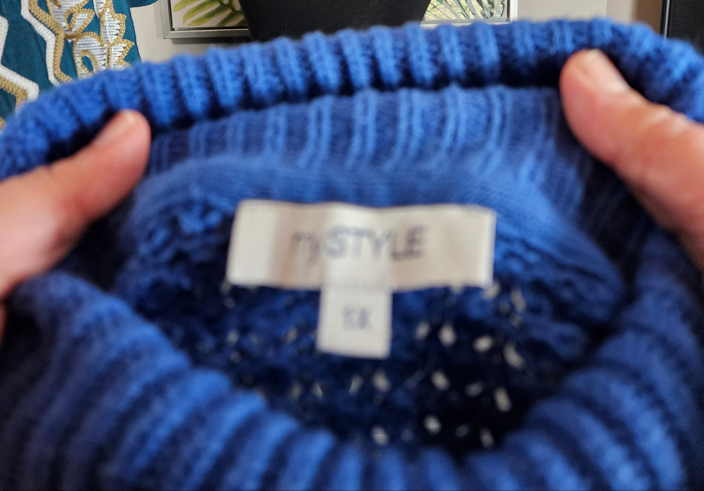 Blue Knit Turtleneck - Size 1X