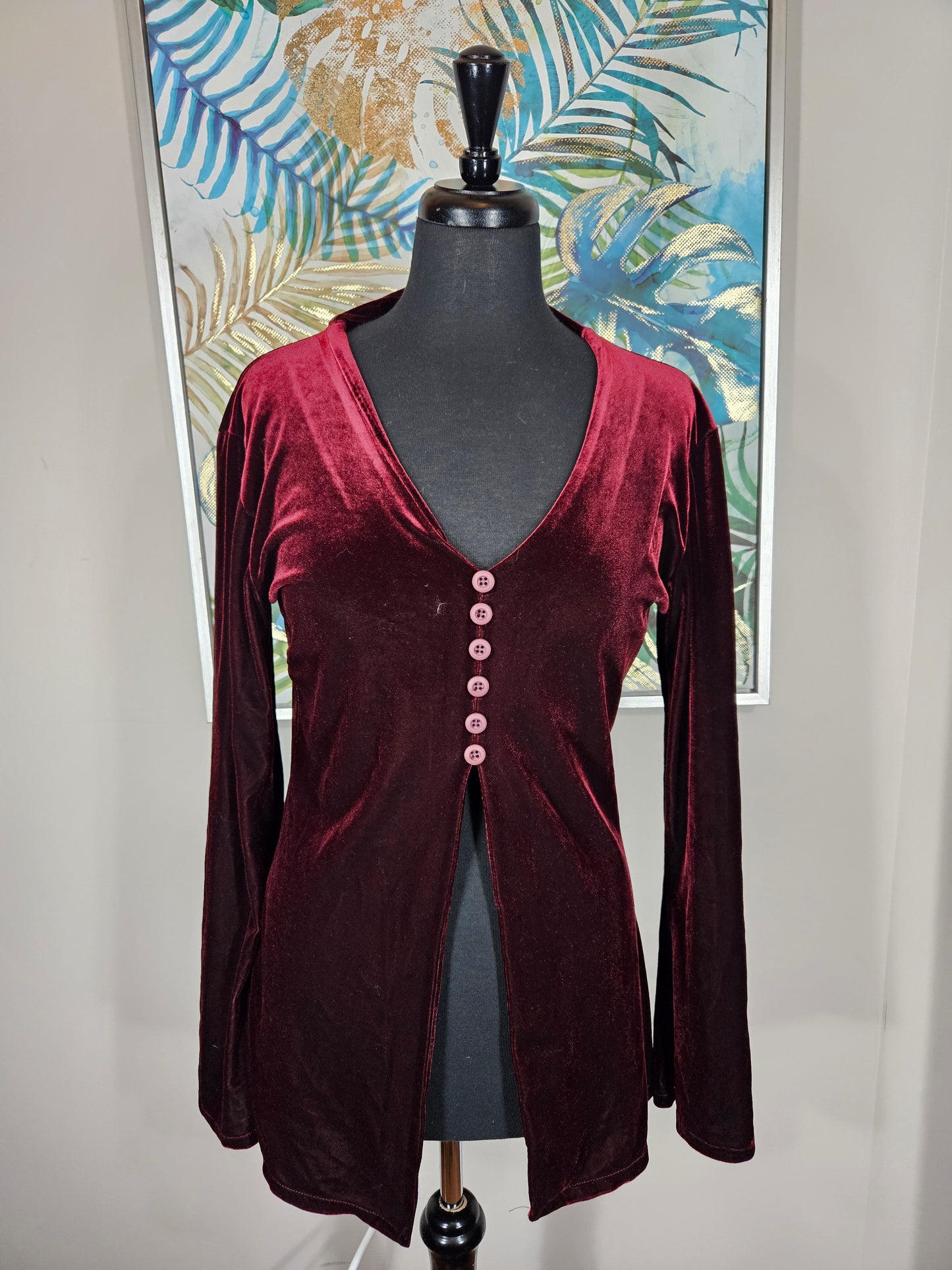 Velvet Maroon Long Sleeve - Size XS