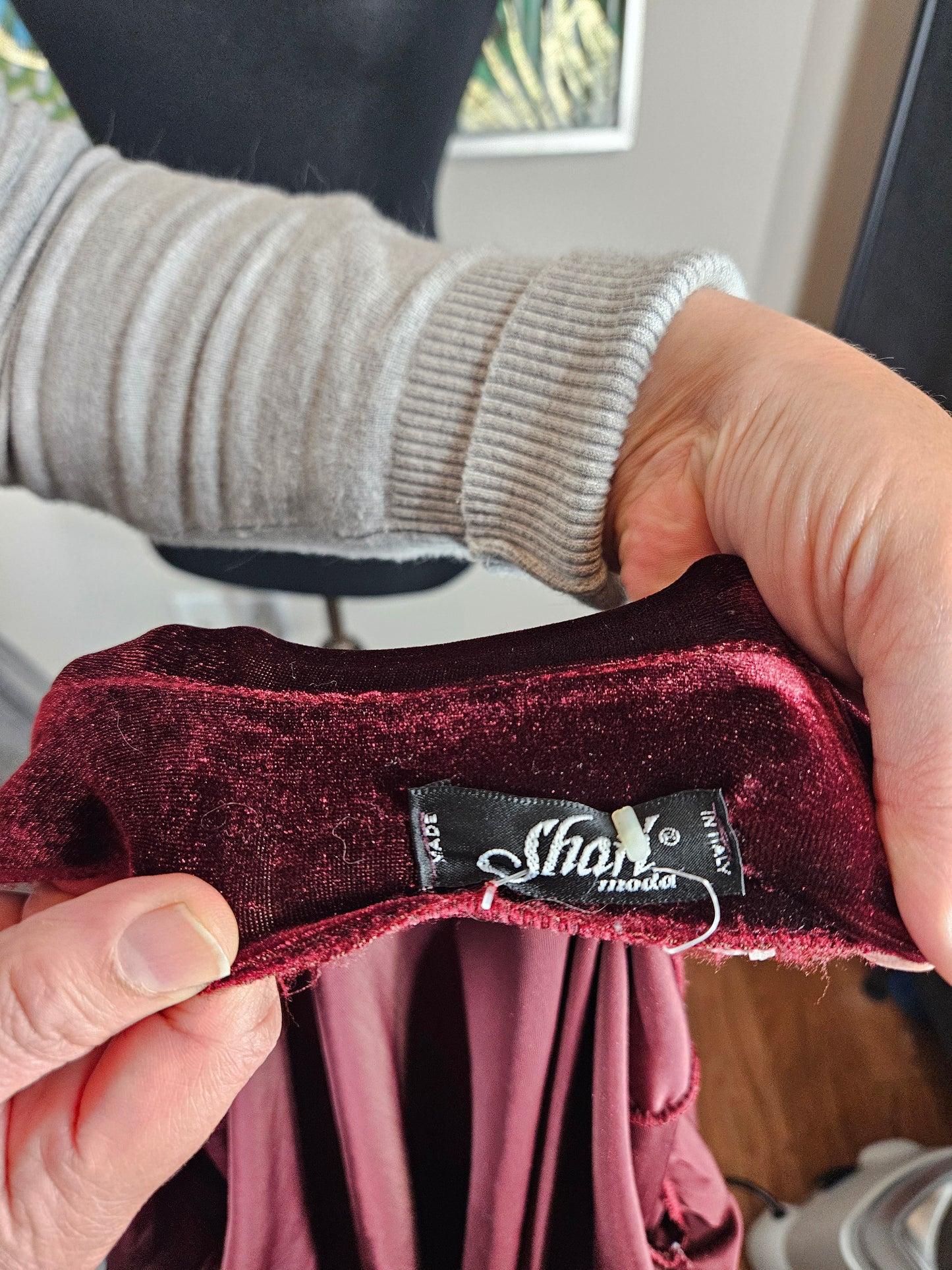 Velvet Maroon Long Sleeve - Size XS