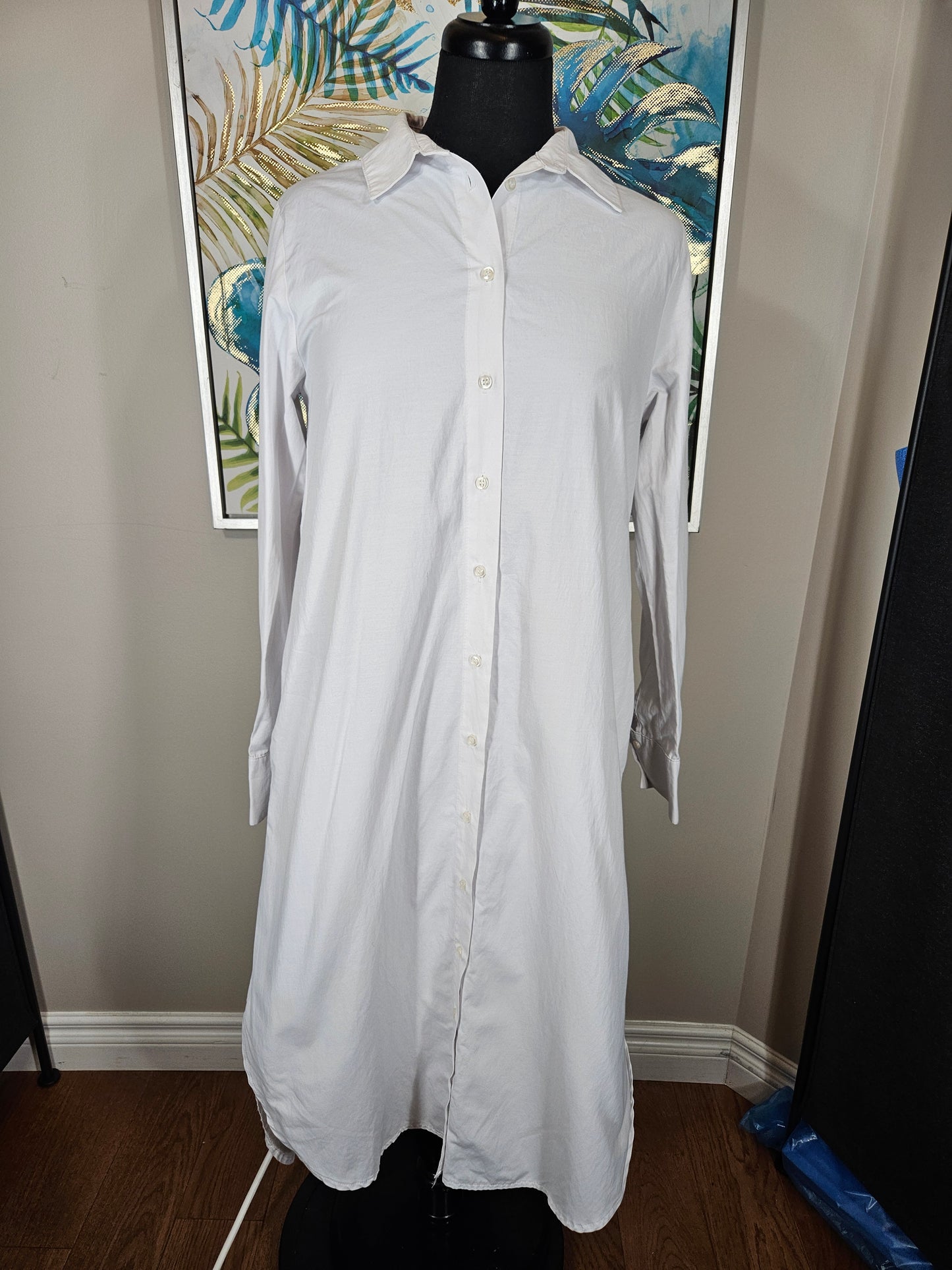 White Extra Long Tunic - Size Medium