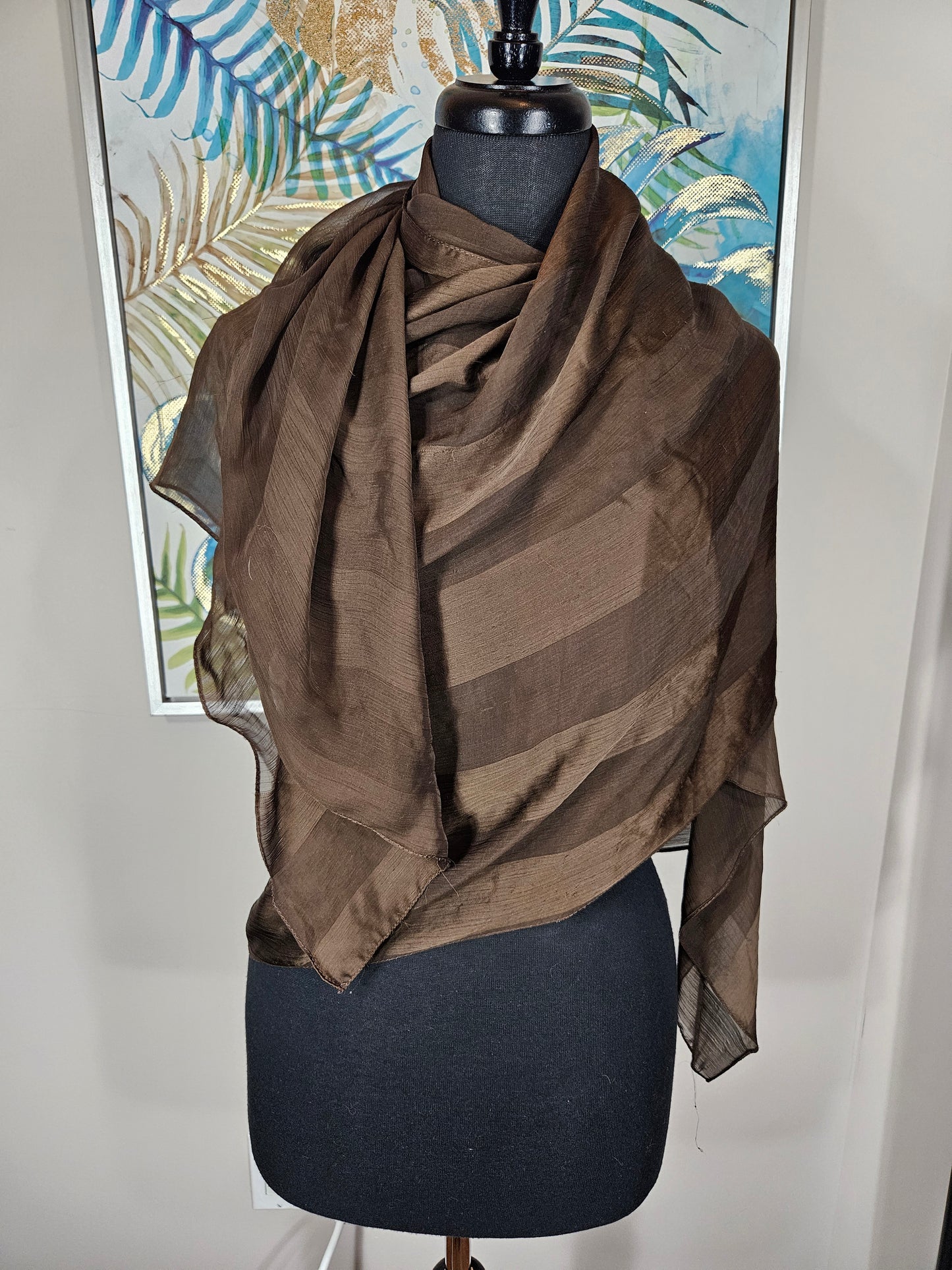 Brown Hijab - Striped