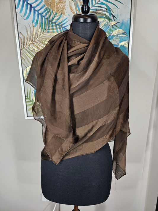 Brown Hijab - Striped
