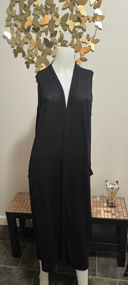 Sleeveless Open-Front Cardigan